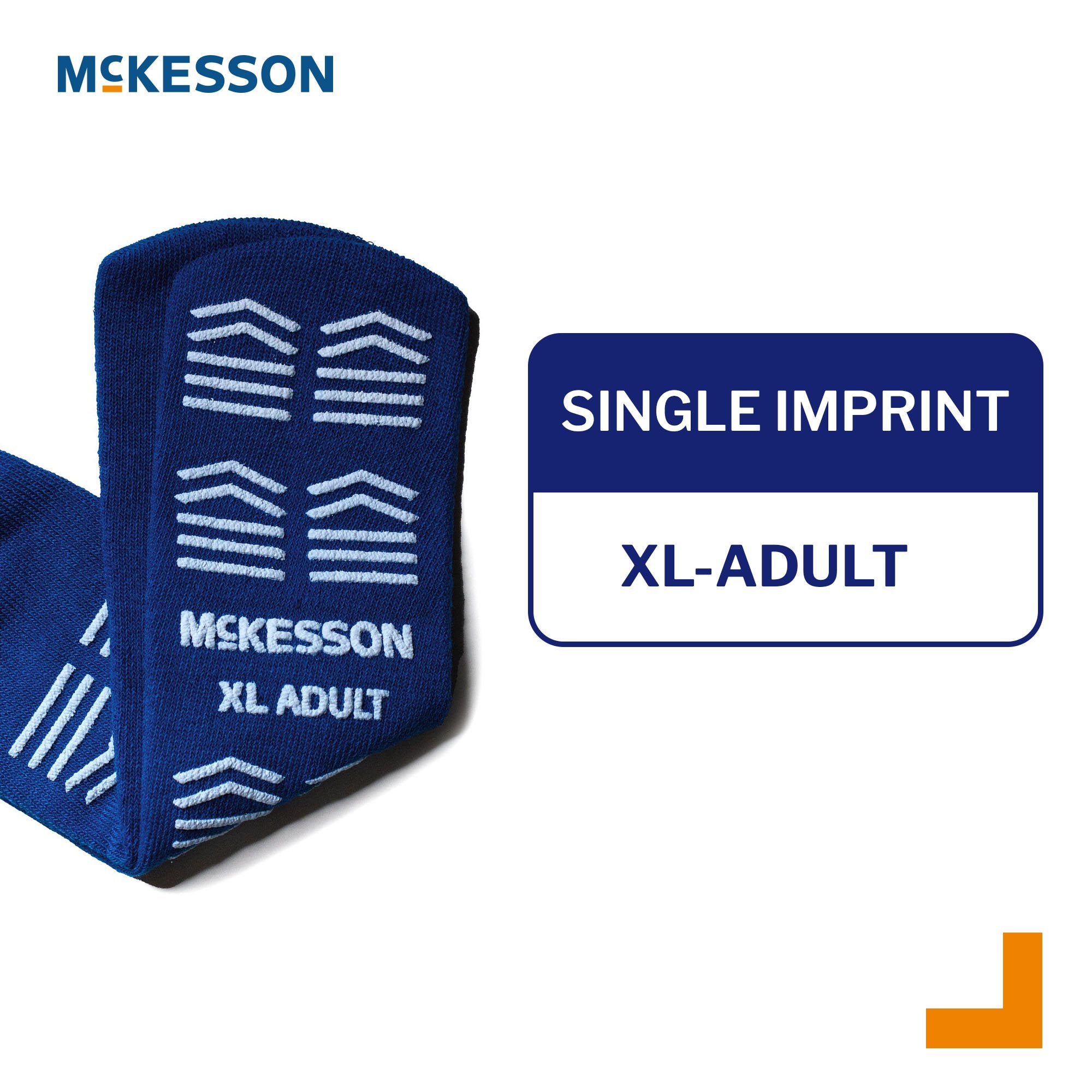 McKesson Slipper Socks, Unisex Adult X-Large, Single Imprint, Royal Blue, 48 Pairs Per CS, (16-XL-3816)