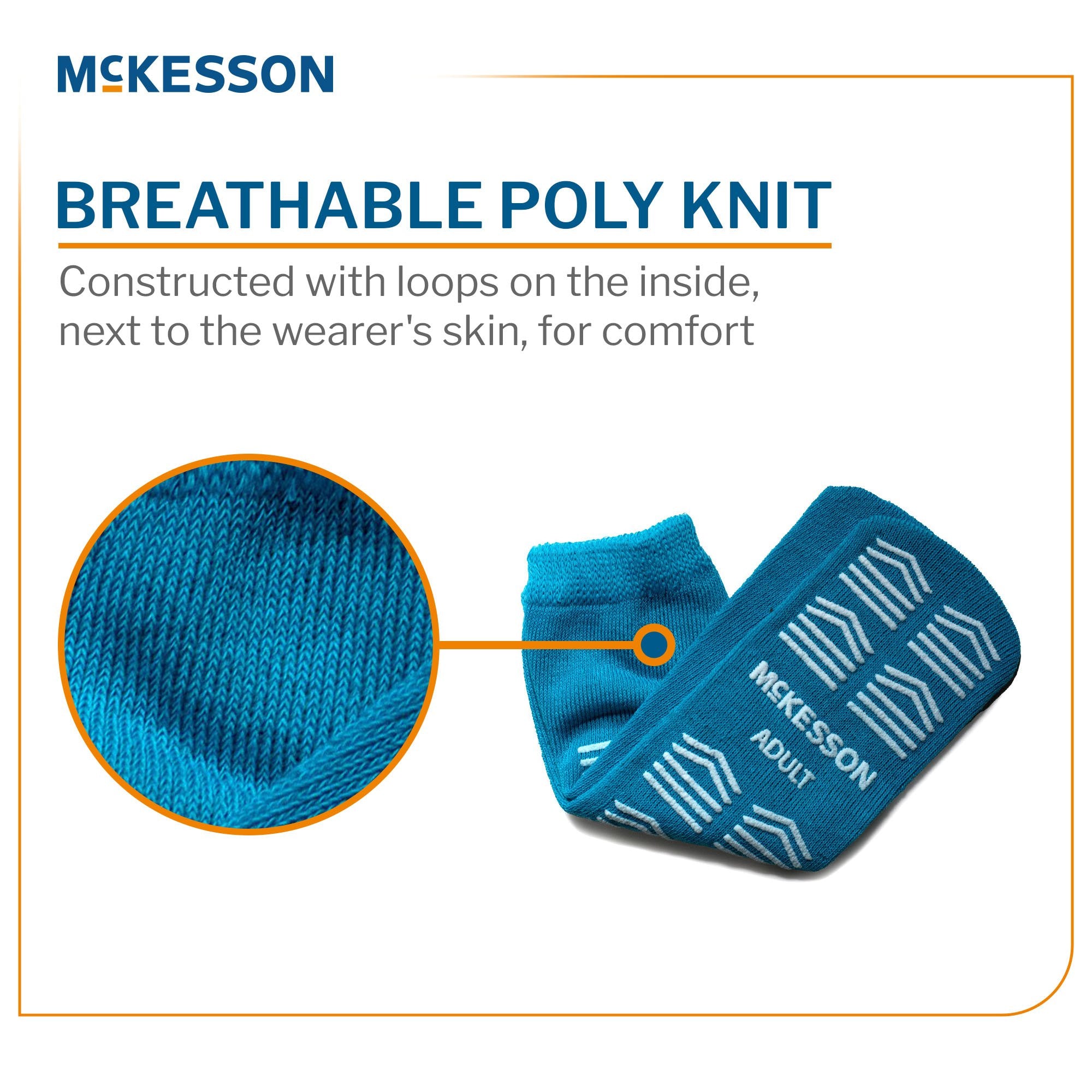 McKesson Slipper Socks, Unisex, Adult Large Single Tread, 48 Pairs Per CS, Teal