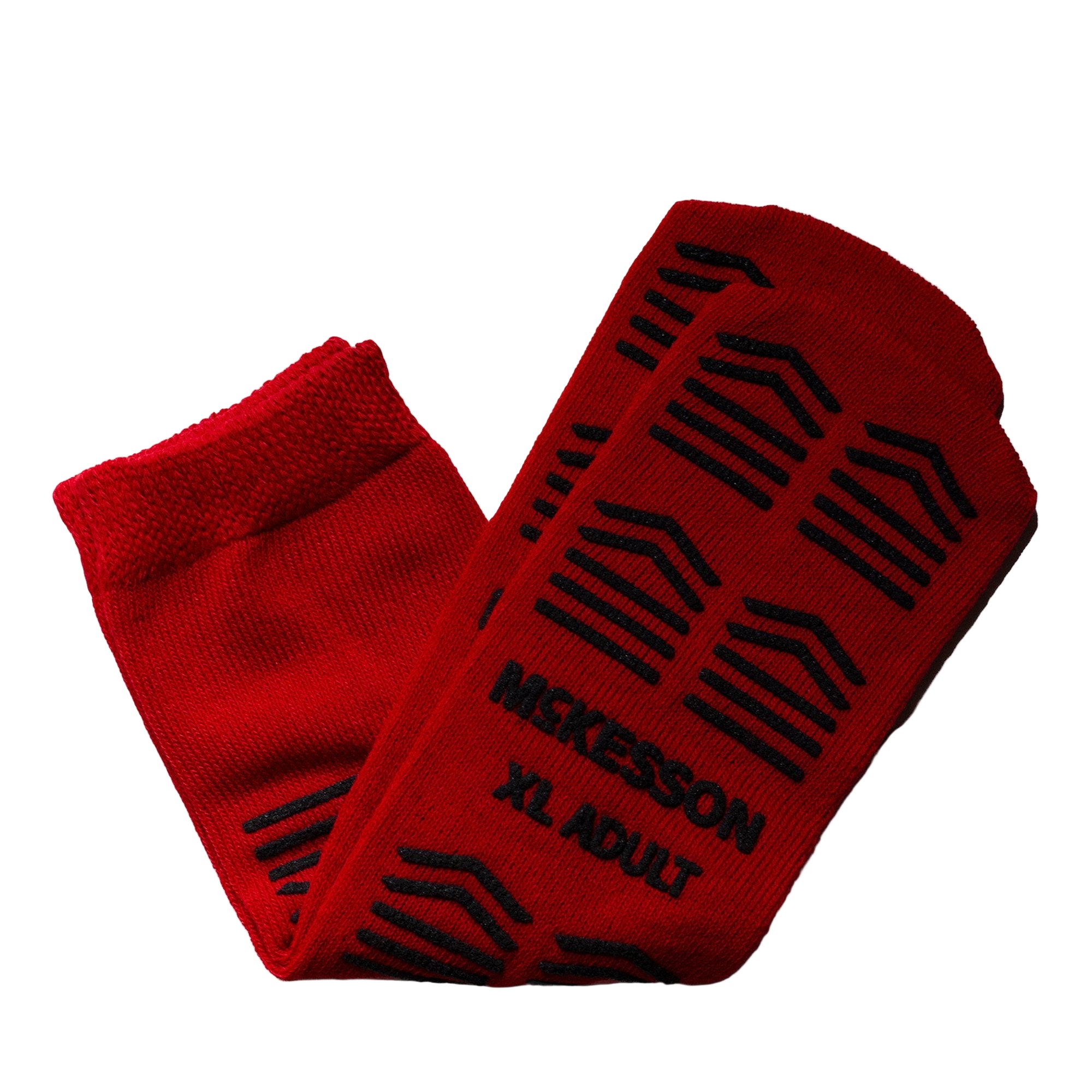 McKesson Unisex Adult X-Large Slipper Socks with Double Tread – Red