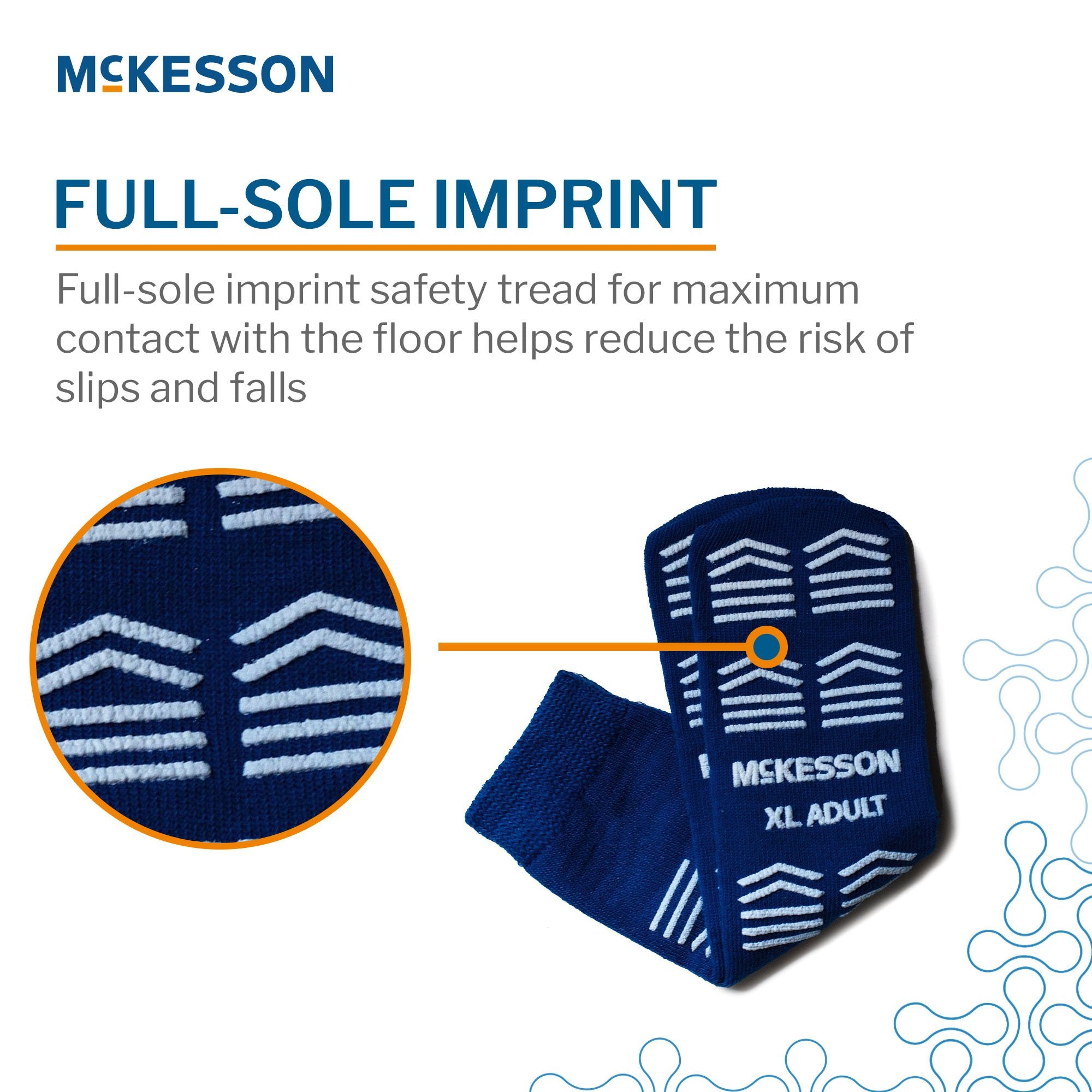 McKesson Slipper Socks, Unisex Adult X-Large, Single Imprint, Royal Blue, 48 Pairs Per CS, (16-XL-3816)