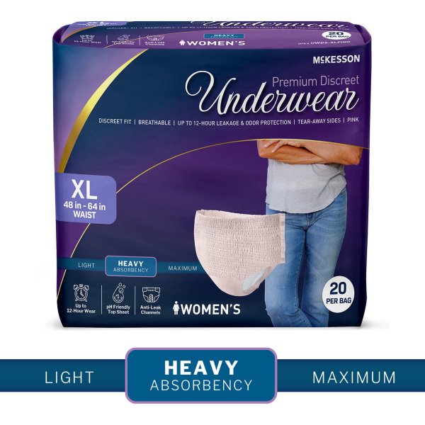 McKesson Premium Discreet Heavy Absorbency Pull-On Underwear Adult X-Large Female