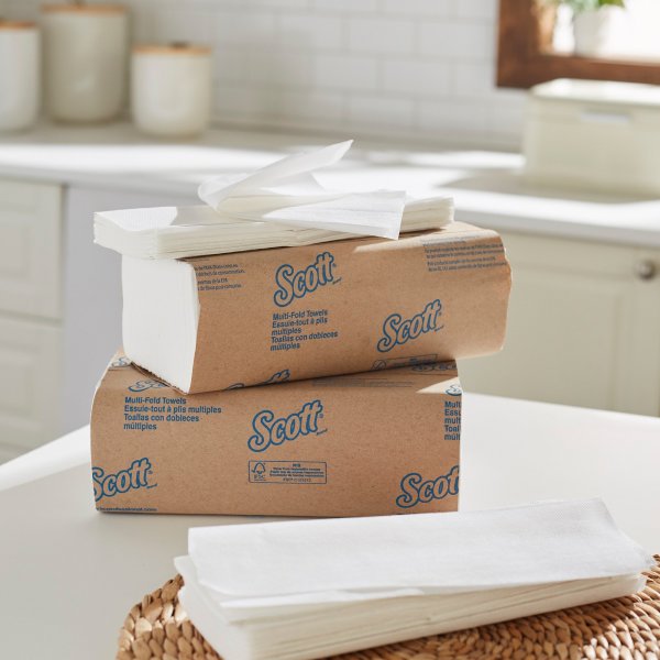 Scott® Essential Multi-Fold Paper Towels, (01804) White, 250 Sheets Per Pack