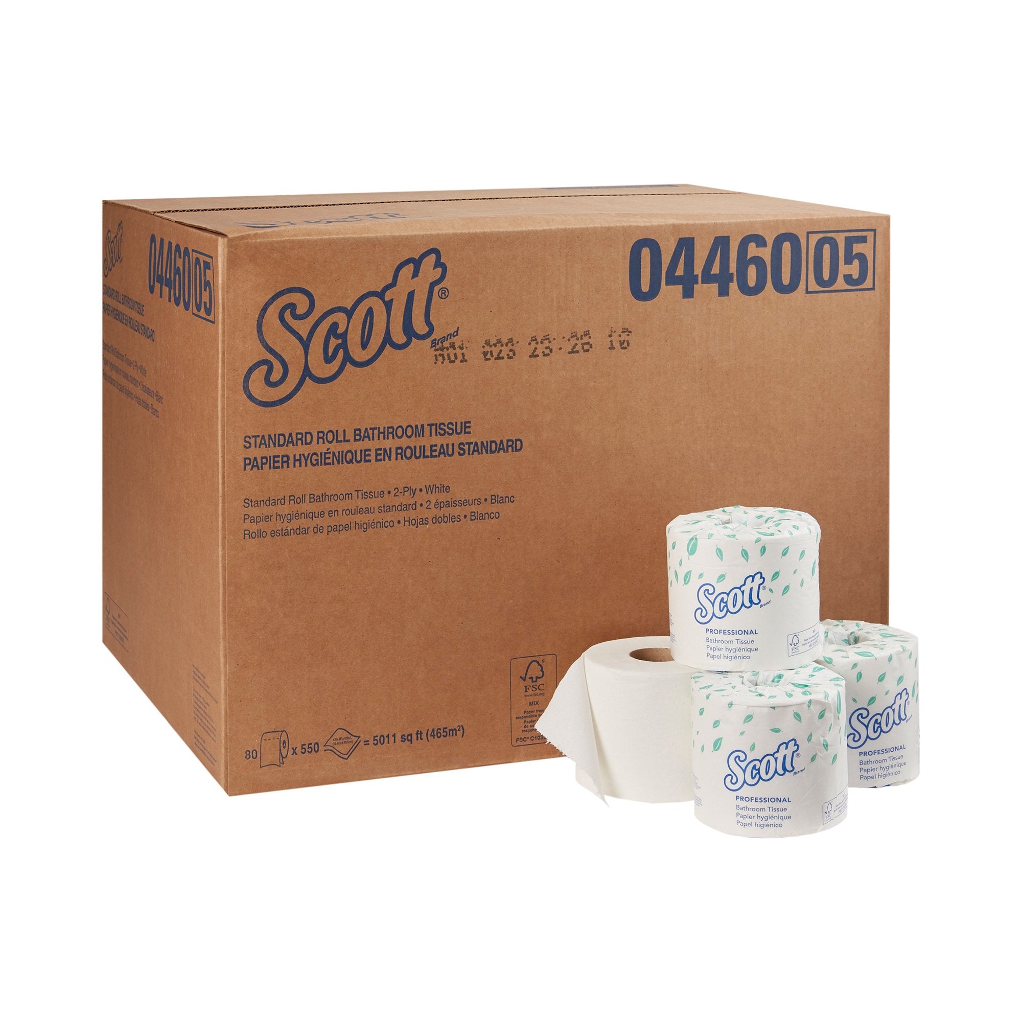 Scott® Essential Toilet Tissue, 2-Ply, Standard Size Cored Roll, 500 Sheets Per Roll