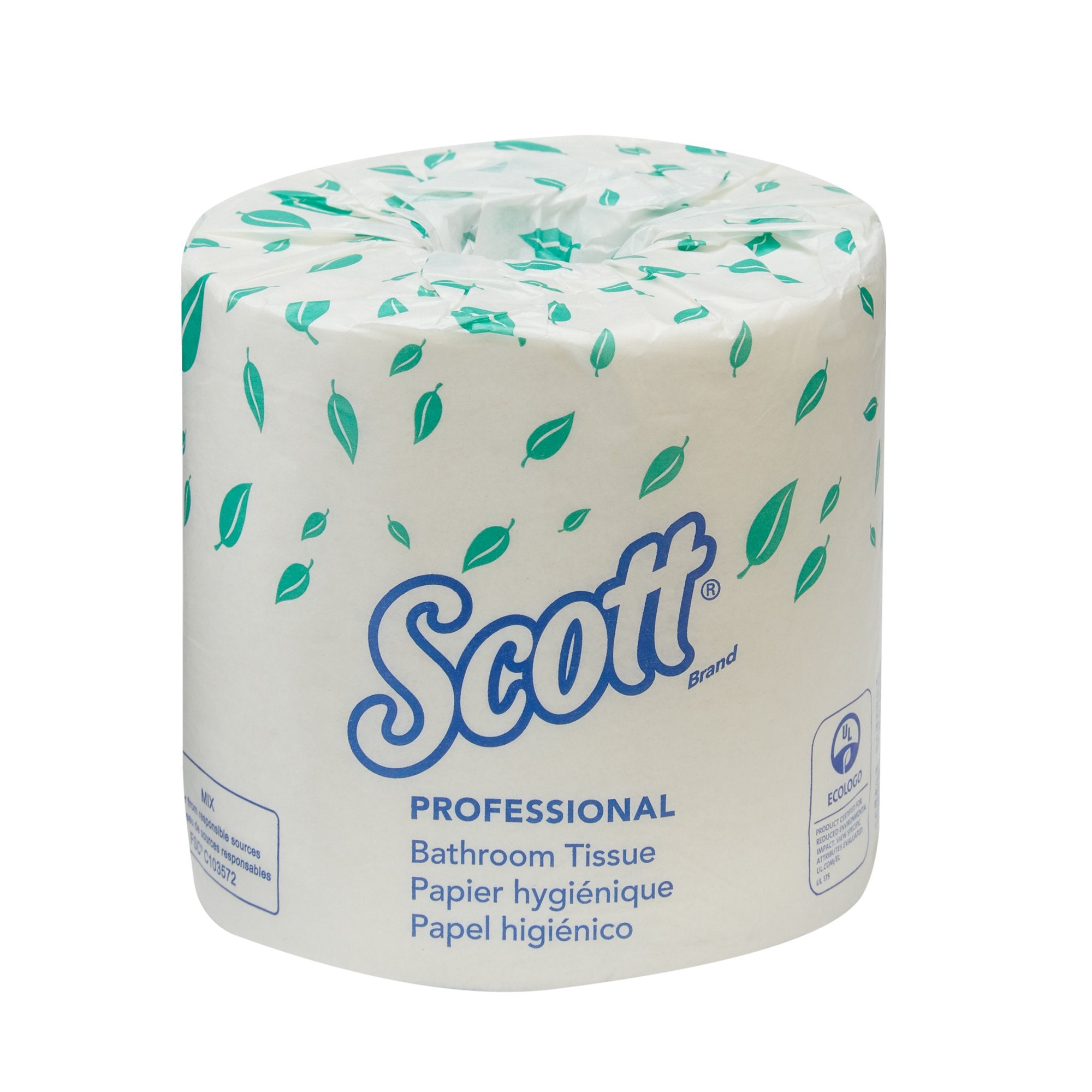 Scott® Essential Toilet Tissue, 2-Ply, Standard Size Cored Roll, 500 Sheets Per Roll