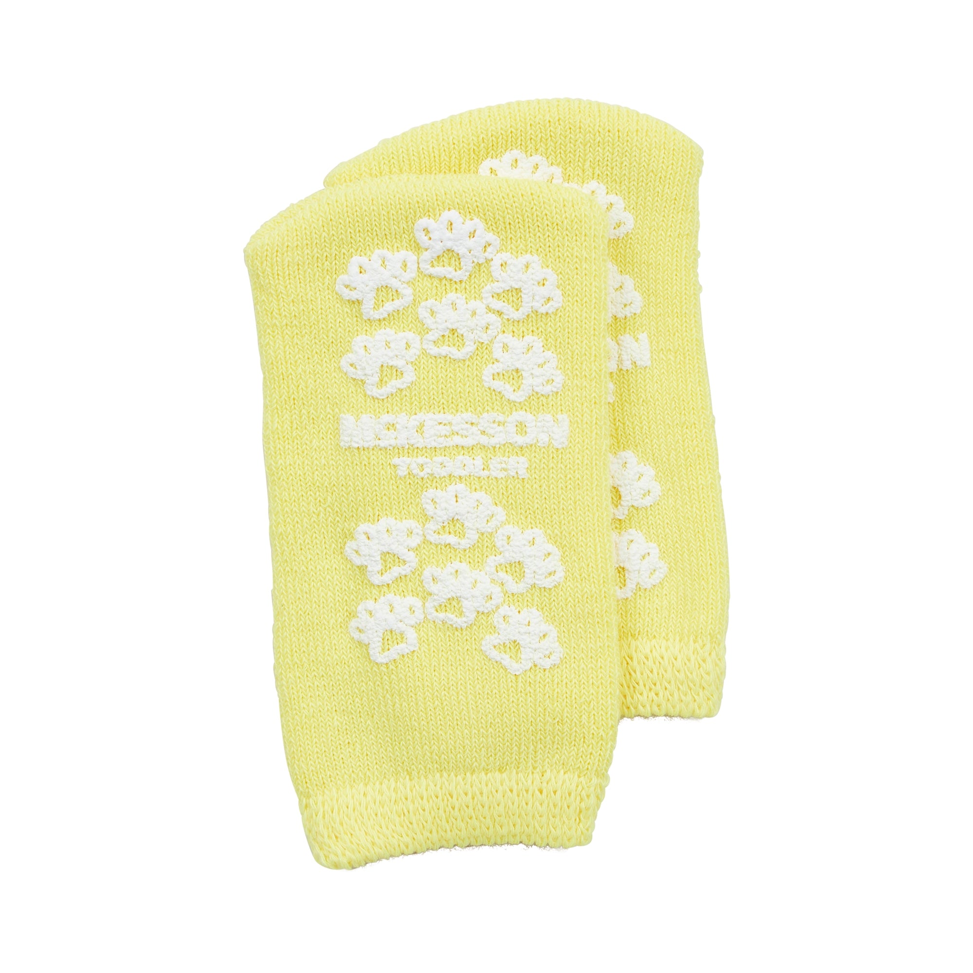 McKesson Terries Toddler Yellow Slipper Socks with Non-Slip Safety Tread