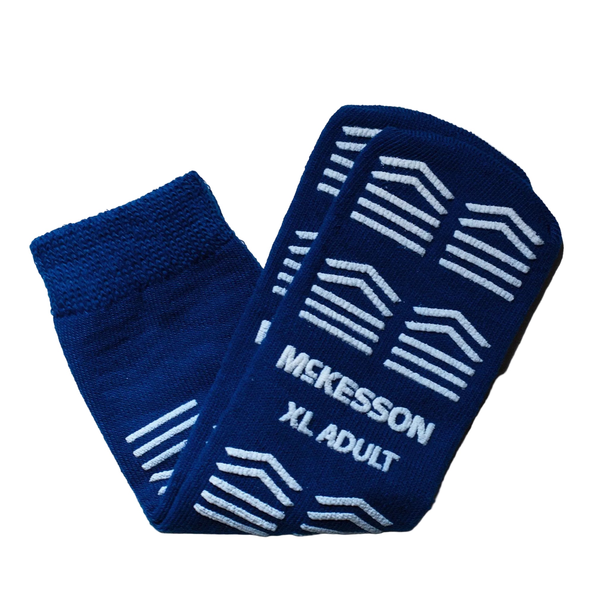 McKesson Unisex Adult X-Large Slipper Socks with Double Imprint and Thread – Royal Blue