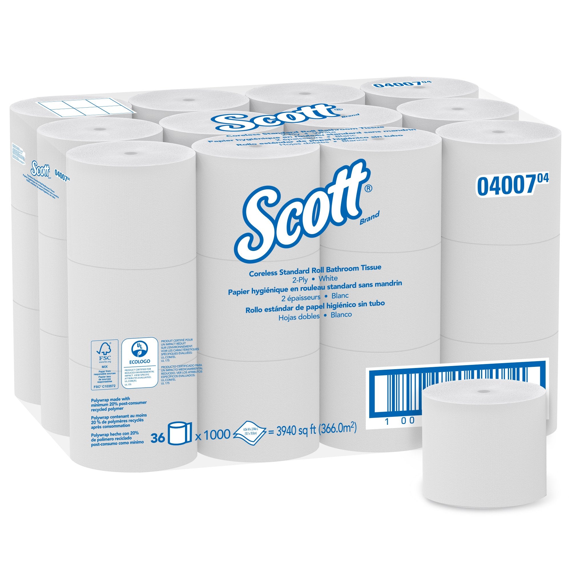 2 Ply Scott 1000 Sheets Per Roll