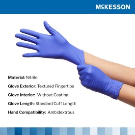 McKesson Confiderm® 3.0 Nitrile Exam Glove, Extra Large, Blue