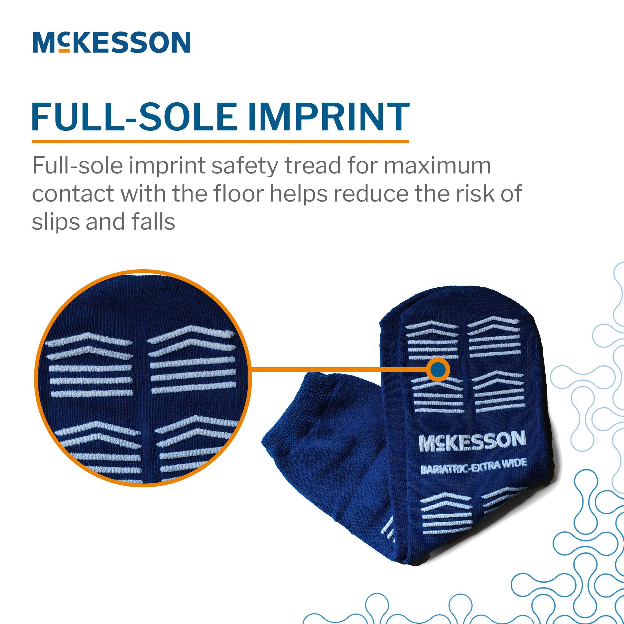 McKesson Slipper Socks, Unisex, Adult Bariatric / X-Wide Single Tread / 48 Pairs Per CS / Royal Blue