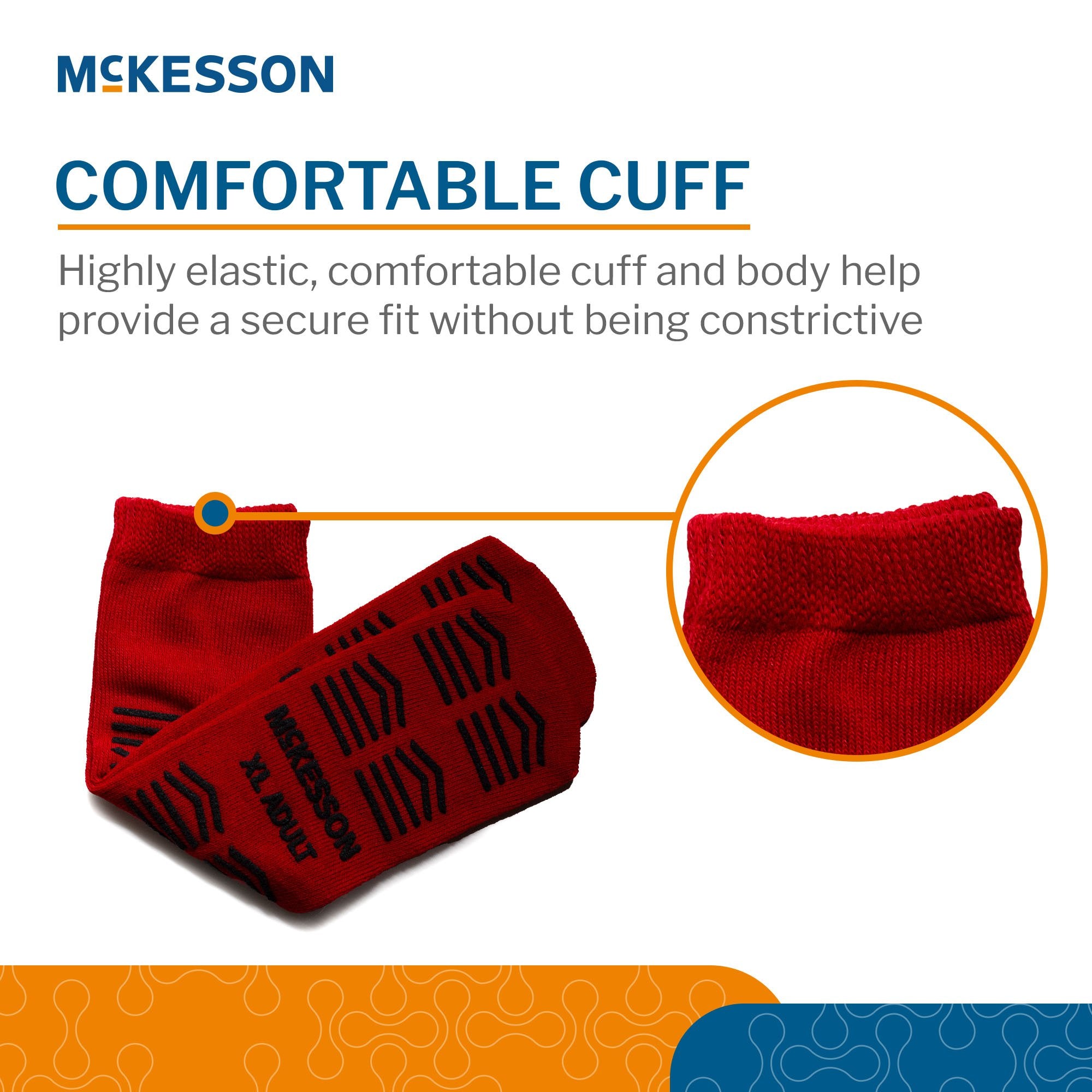 McKesson Slipper Socks Unisex Adult X-Large, Red, 1 Pair (16-XL-3811-D)