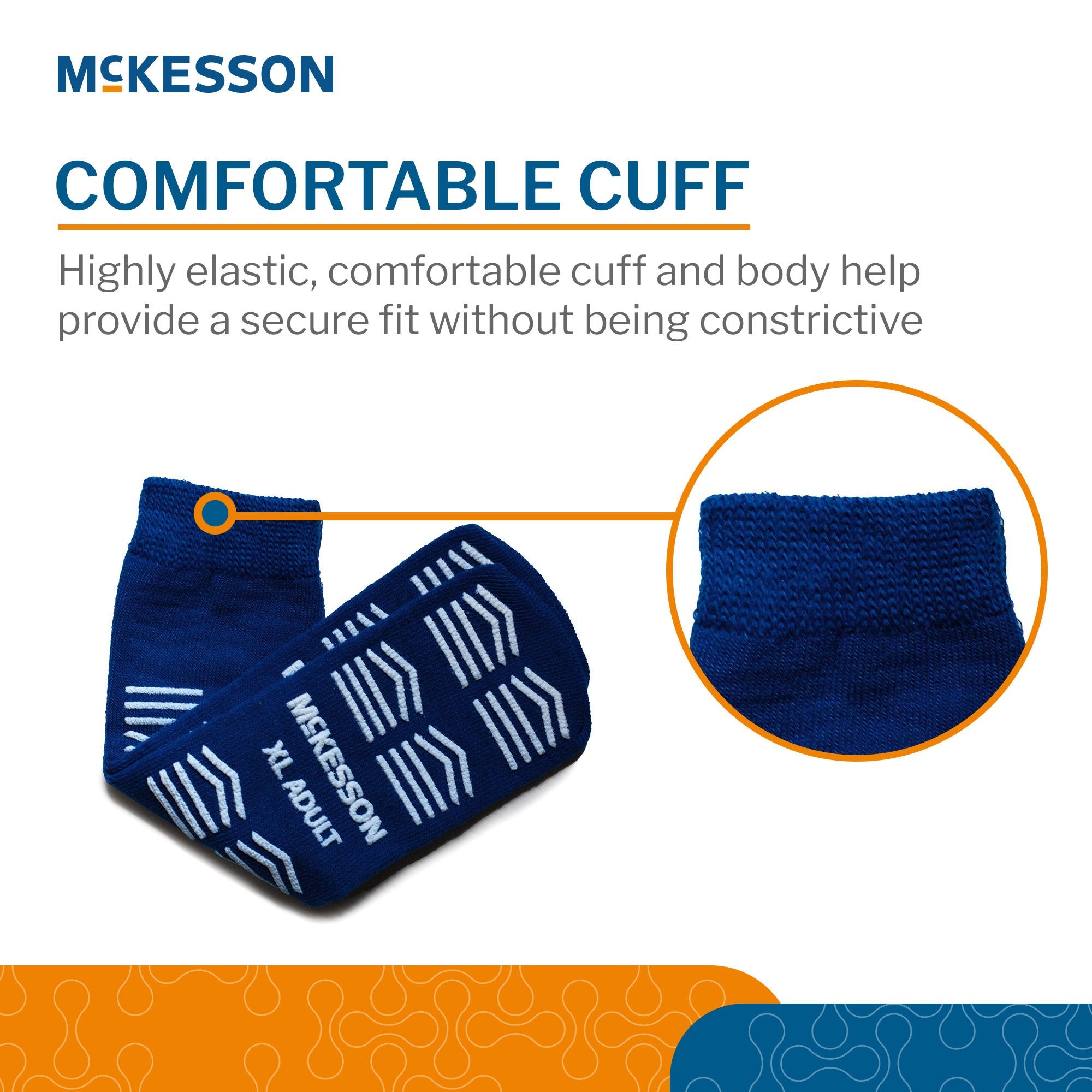 McKesson Slipper Socks, Adult X-Large, Double Imprint, Royal Blue, 1 PR, 16-XL-3816-D