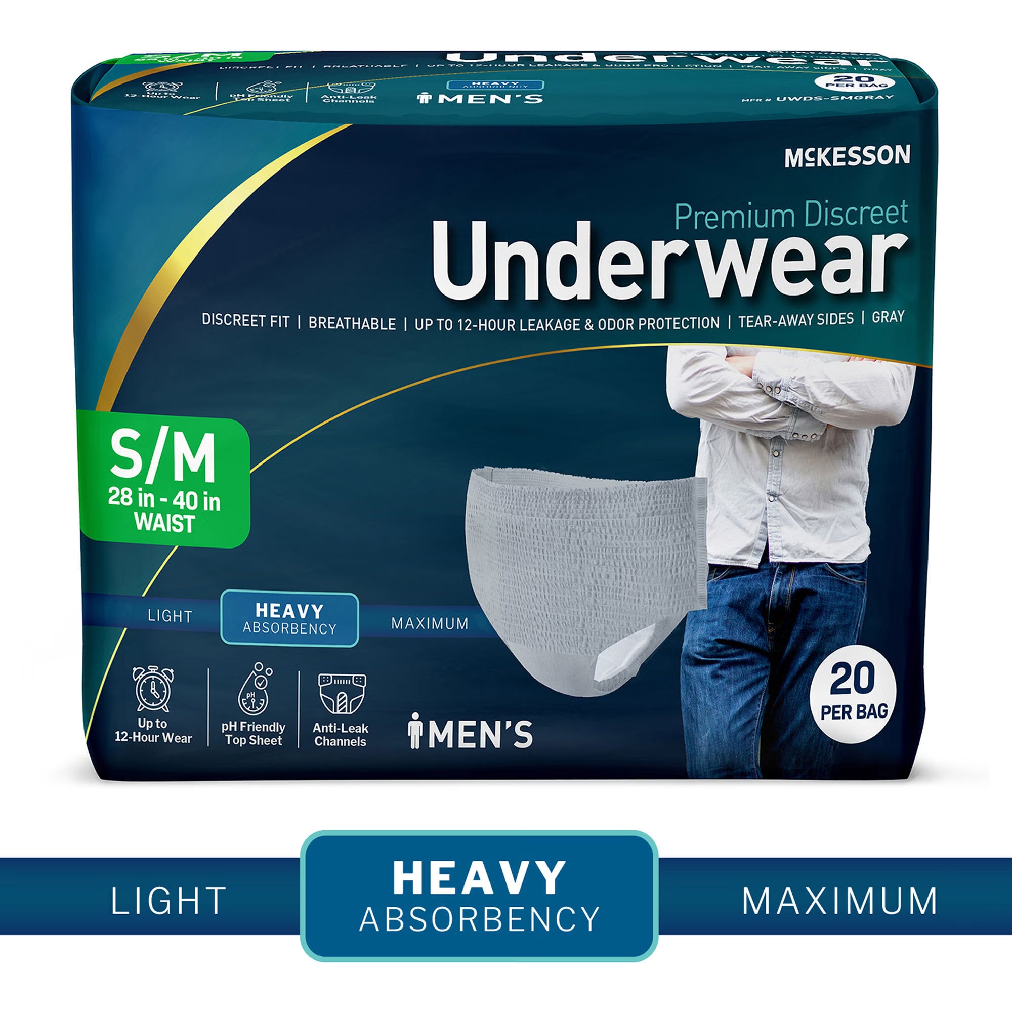 McKesson Premium Discreet Heavy Absorbency Pull-On Underwear Adult Small/Medium Male