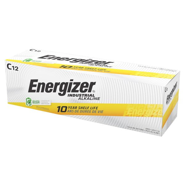 Energizer Industrial Alkaline C Batteries, 1.5 Volt, EN93 (1 Case of 72)