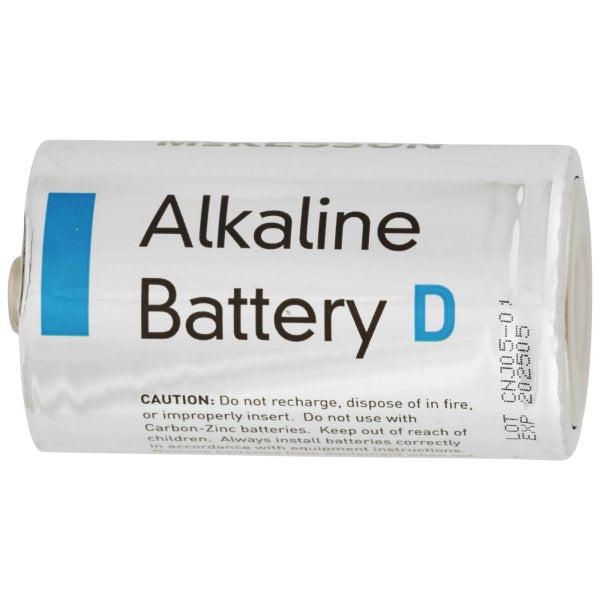 McKesson Alkaline Batteries, D Cell, Disposable, 1.5V
