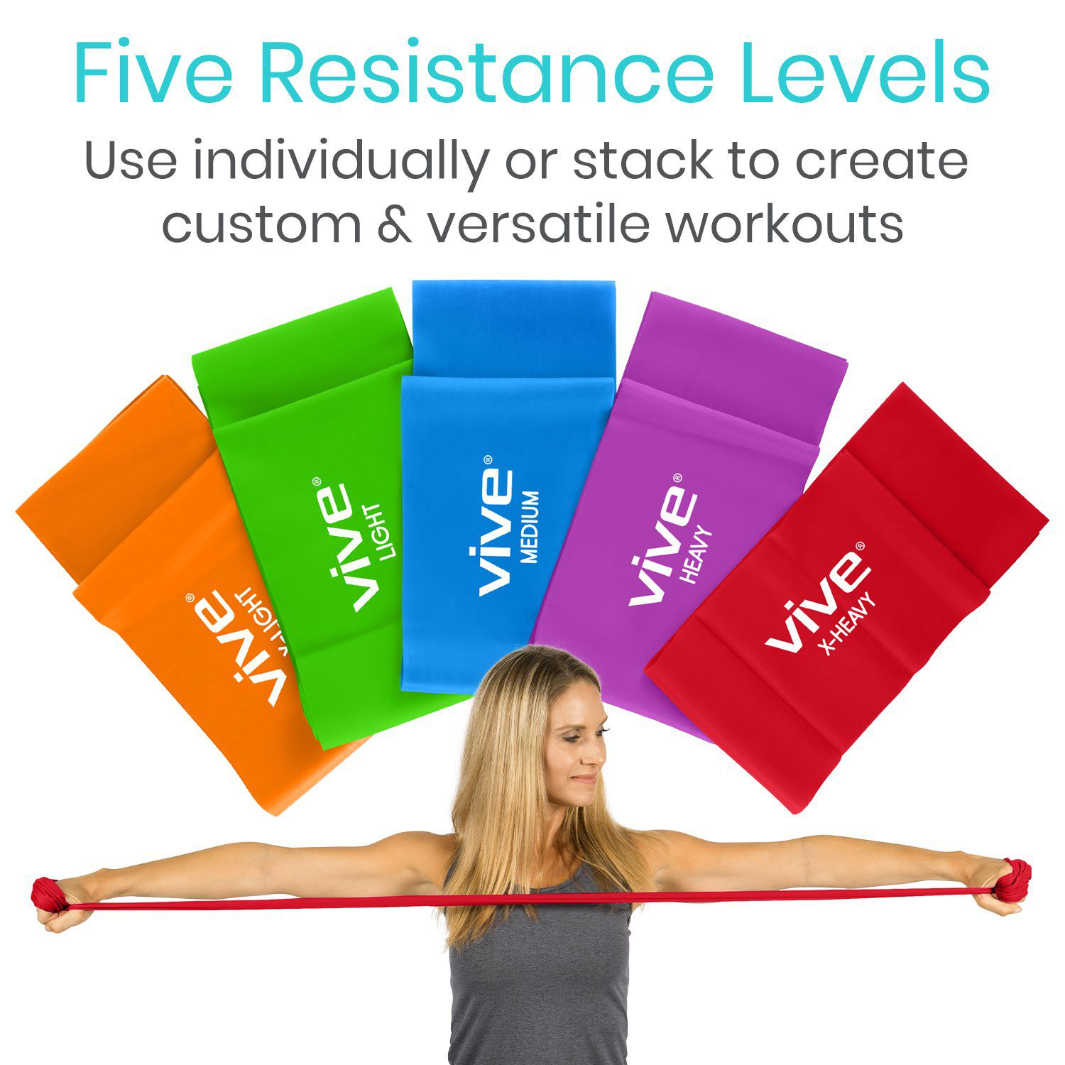 Vive Resistance Exercise Bands (5PK)