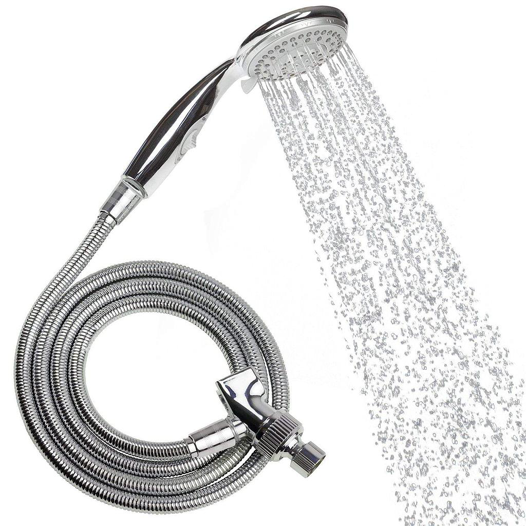 Handheld Shower Head with Pressure Spray Modes easily shower on a stable chair, bathing children or pets.