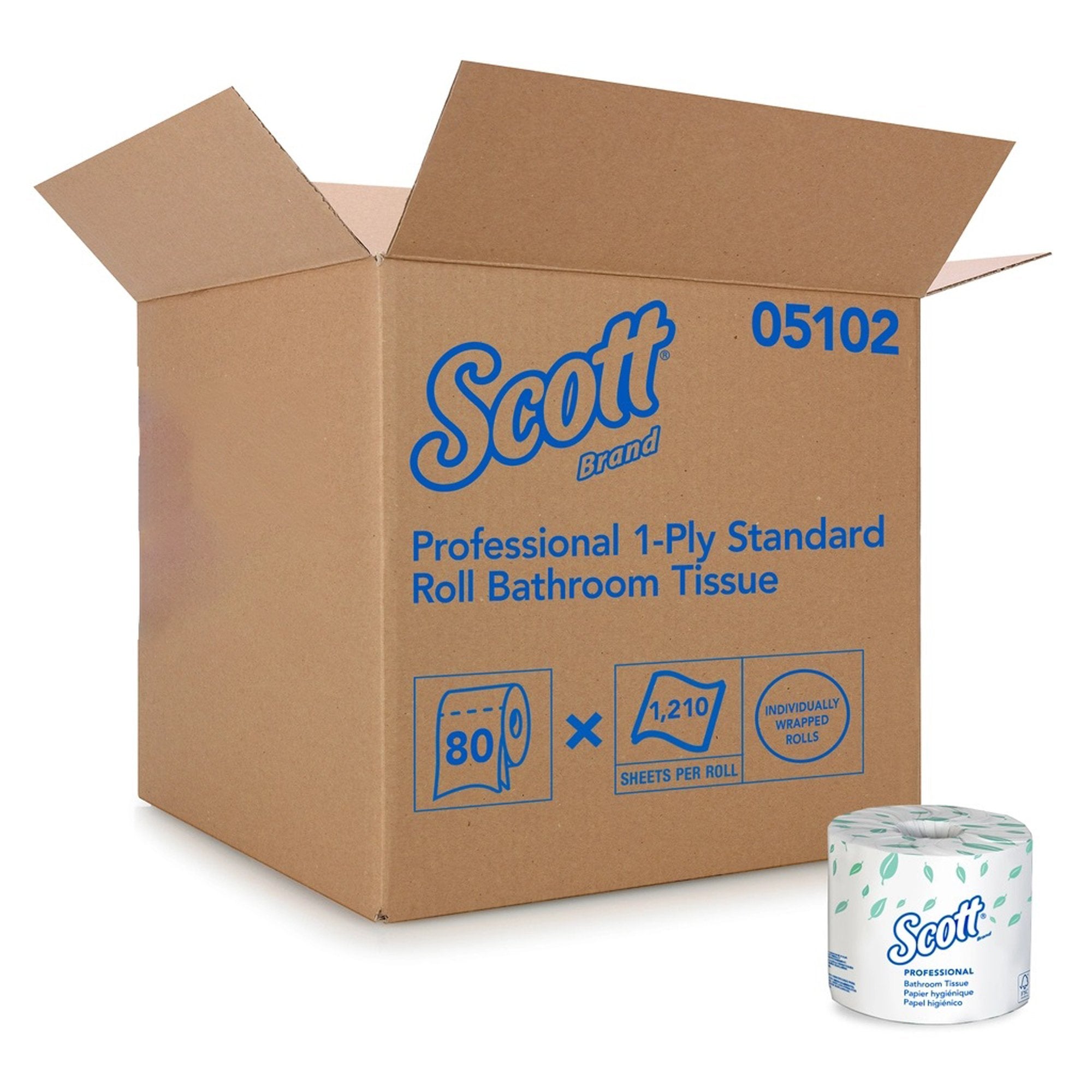 Professional 1-Ply Standard Roll Bathroom Tissue