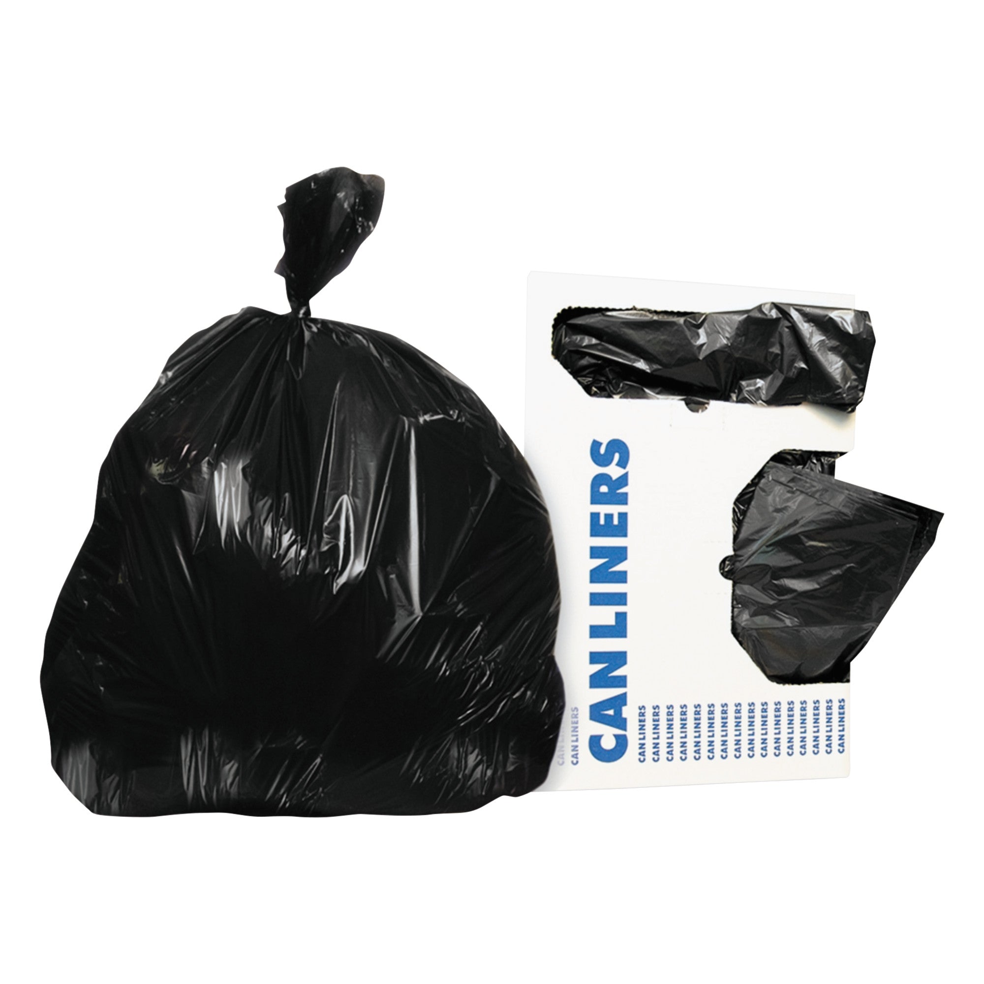 “60 gallon 2 mil super heavy‑duty black trash bags”