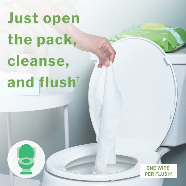McKesson XL Flushable Scented Wipes – Plant-Based, Gentle & Travel-Friendly (48 Per Pack)