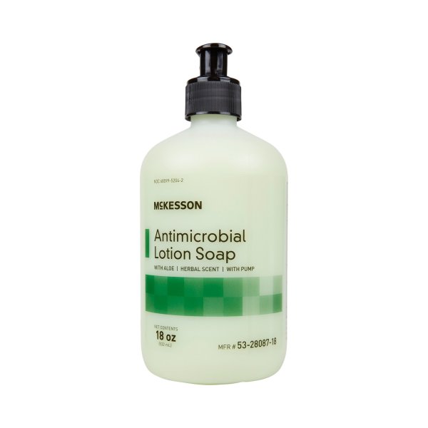 McKesson Antimicrobial Lotion Soap 18 oz. Pump Bottle Herbal Scent